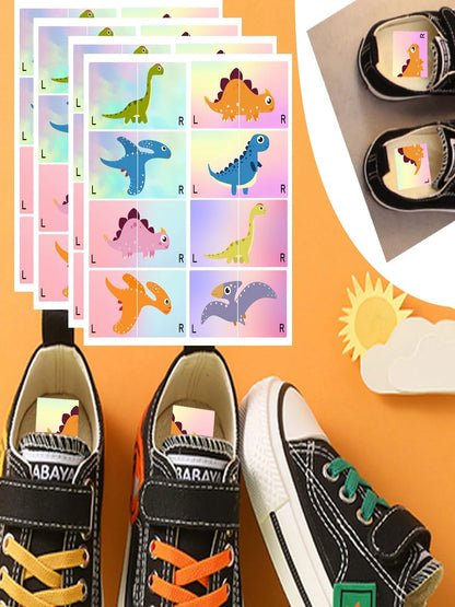 Children's Shoe Left and Right Stickers  Cartoon Dinosaur Shoe Stickers