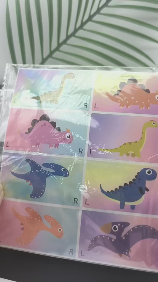 Children's Shoe Left and Right Stickers  Cartoon Dinosaur Shoe Stickers